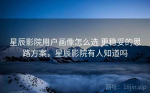 星辰影院用户画像怎么选 更稳妥的思路方案，星辰影院有人知道吗