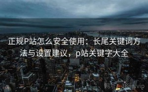 正规P站怎么安全使用：长尾关键词方法与设置建议，p站关键字大全