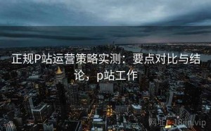 正规P站运营策略实测：要点对比与结论，p站工作