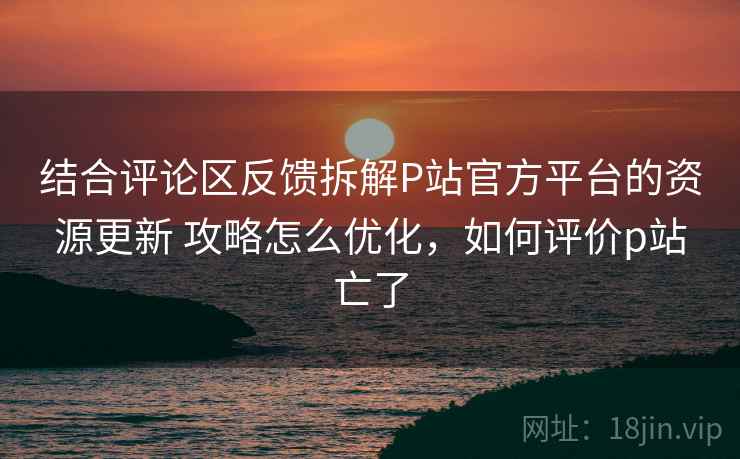 结合评论区反馈拆解P站官方平台的资源更新 攻略怎么优化，如何评价p站亡了