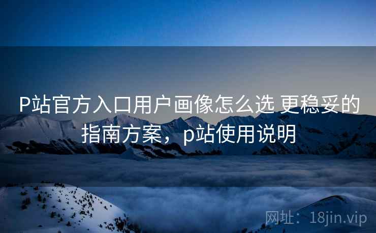 P站官方入口用户画像怎么选 更稳妥的指南方案，p站使用说明