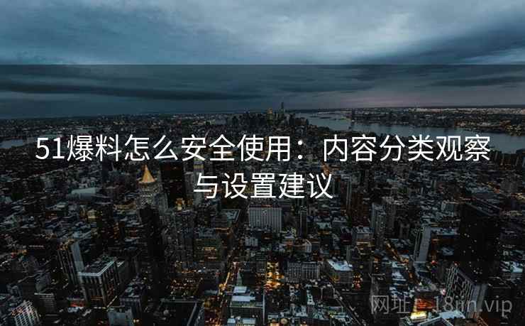 51爆料怎么安全使用：内容分类观察与设置建议