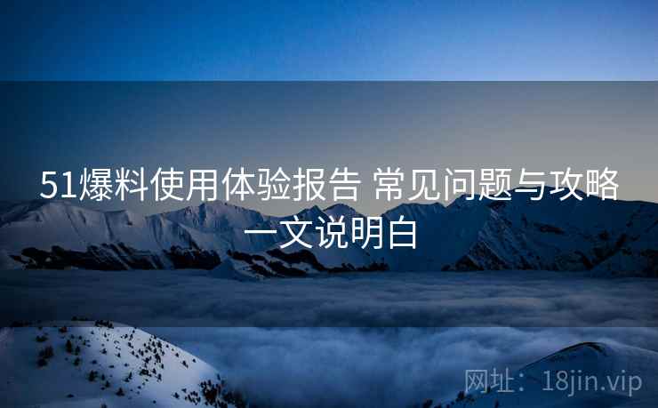 51爆料使用体验报告 常见问题与攻略一文说明白